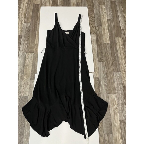 NINE WEST Women’s Dress Size 12 Straps And Sash 100% Silk Asymmetrical V Neck - Picture 9 of 12